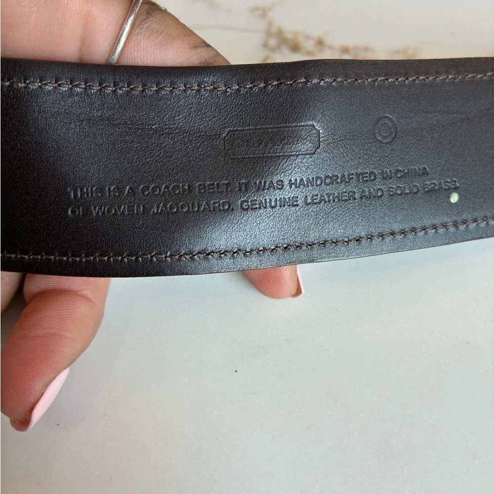 Coach vintage logo print brown belt size S